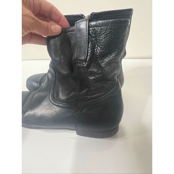 Frye Jillian Short Zip Leather Boots Black Sz 7 - Picture 5 of 12